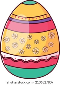 Cartoon happy easter cute eggs vector. Easter spring eggs for celebration illustration.