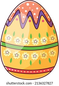 Cartoon happy easter cute eggs vector. Easter spring eggs for celebration illustration.