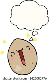 cartoon happy egg with thought bubble