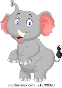 Cartoon happy elephant