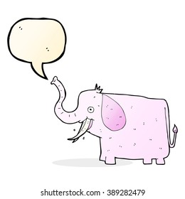 cartoon happy elephant with speech bubble