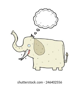 elefante feliz con burbuja de pensamiento