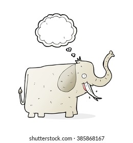 elefante feliz con burbuja de pensamiento