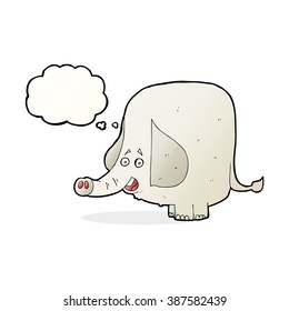 cartoon happy elephant with thought bubble