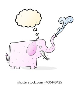 cartoon happy elephant with thought bubble