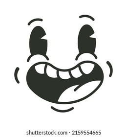 Cartoon happy face emotion vector illustration isolated on a white background.