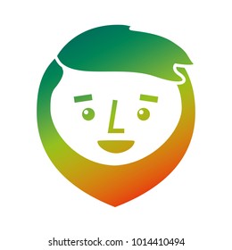 cartoon happy face man beard character