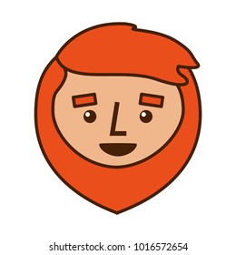 cartoon happy face man beard character