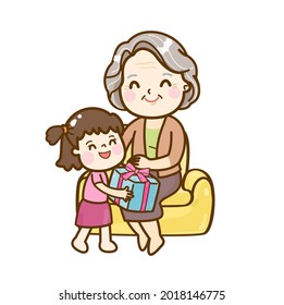 Cartoon happy family for mother’s day.