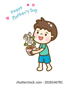 Cartoon happy family for mother’s day.