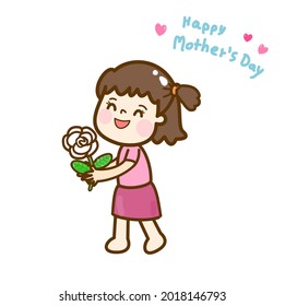 Cartoon happy family for mother’s day.
