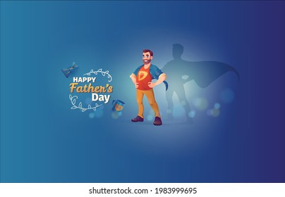 cartoon happy father's day background.