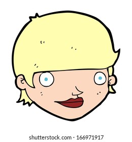 cartoon happy female face