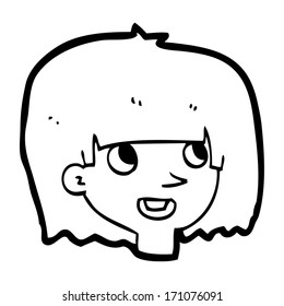 cartoon happy female face