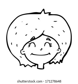 cartoon happy female face