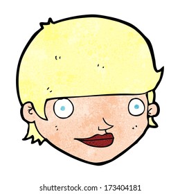 cartoon happy female face