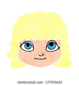 cartoon happy female face