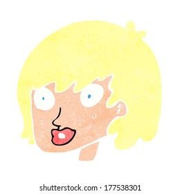 cartoon happy female face