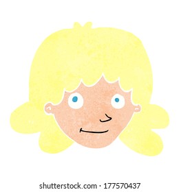 cartoon happy female face