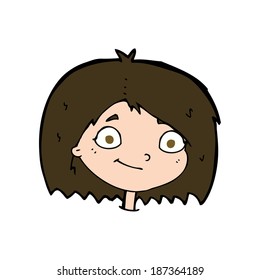 cartoon happy female face