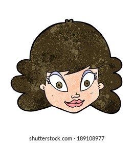 cartoon happy female face
