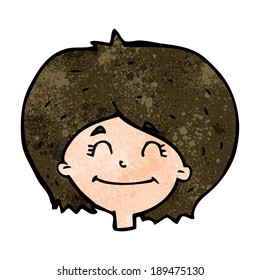 cartoon happy female face