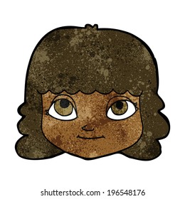 cartoon happy female face