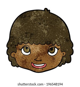 cartoon happy female face