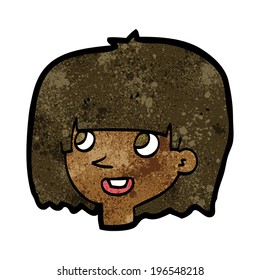 cartoon happy female face