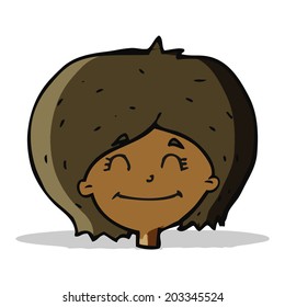 cartoon happy female face