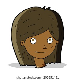 cartoon happy female face