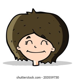 cartoon happy female face