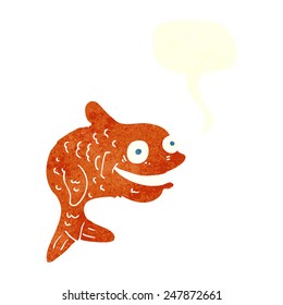 caricatura de peces felices con burbuja de habla