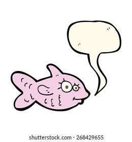 Cartoon-Fisch mit Sprachblase