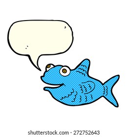 caricatura de peces felices con burbuja de habla