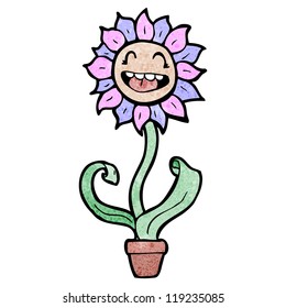 cartoon happy flower