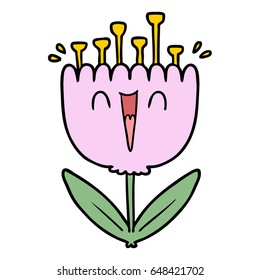 flor feliz de dibujos animados