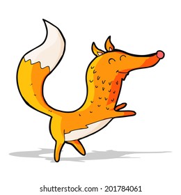 zorro feliz de dibujos animados