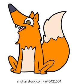 zorro feliz de dibujos animados
