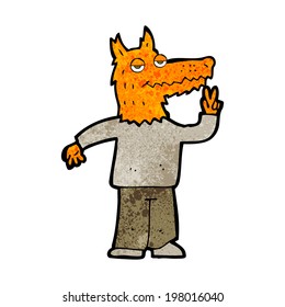 cartoon happy fox man