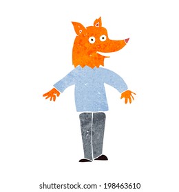 cartoon happy fox man