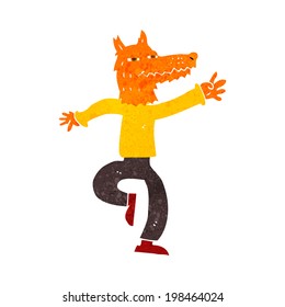 homem de raposa feliz desenho animado