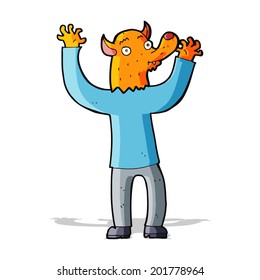 cartoon happy fox man