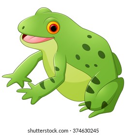 Cartoon happy frog