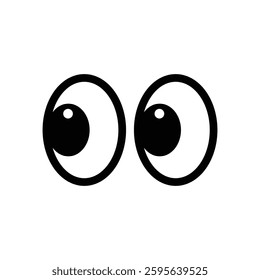 cartoon happy funny emotional Eye icon vision sign symbol vector illustration, see view hide symbol 