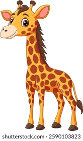 Cartoon a happy giraffe isolated on white background