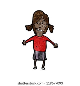 cartoon happy girl