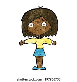 cartoon happy girl