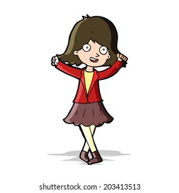 cartoon happy girl