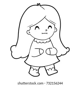 cartoon happy girl